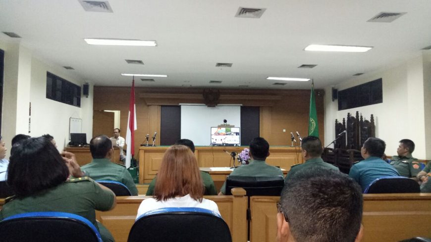 PEMBINAAN KADILMILTAMA MELALUI TELECONFERENCE DENGAN PENGADILAN MILITER II-09 BANDUNG