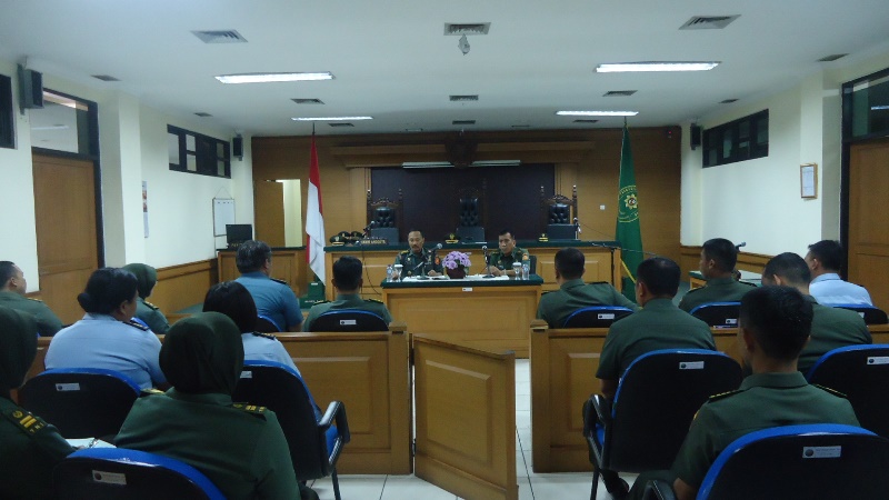 KUNJUNGAN PEMBINAAN DAN MONEV CAKIM OLEH KADILMILTI II JAKARTA KOLONEL CHK HARIYADI EKO PURNOMO, S.H. DI PENGADILAN MILITER II-09 BANDUNG PADA HARI RABU TANGGAL 21 PEBRUARI 2019