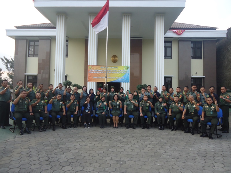 ASSESSMENT SURVEILLANCE AKREDITASI PENJAMINAN MUTU OLEH TIM AKREDITASI DITJEN BADILMILTUN MARI DI PENGADILAN MILITER  II-09 BANDUNG TANGGAL 7-9 AGUSTUS 2019