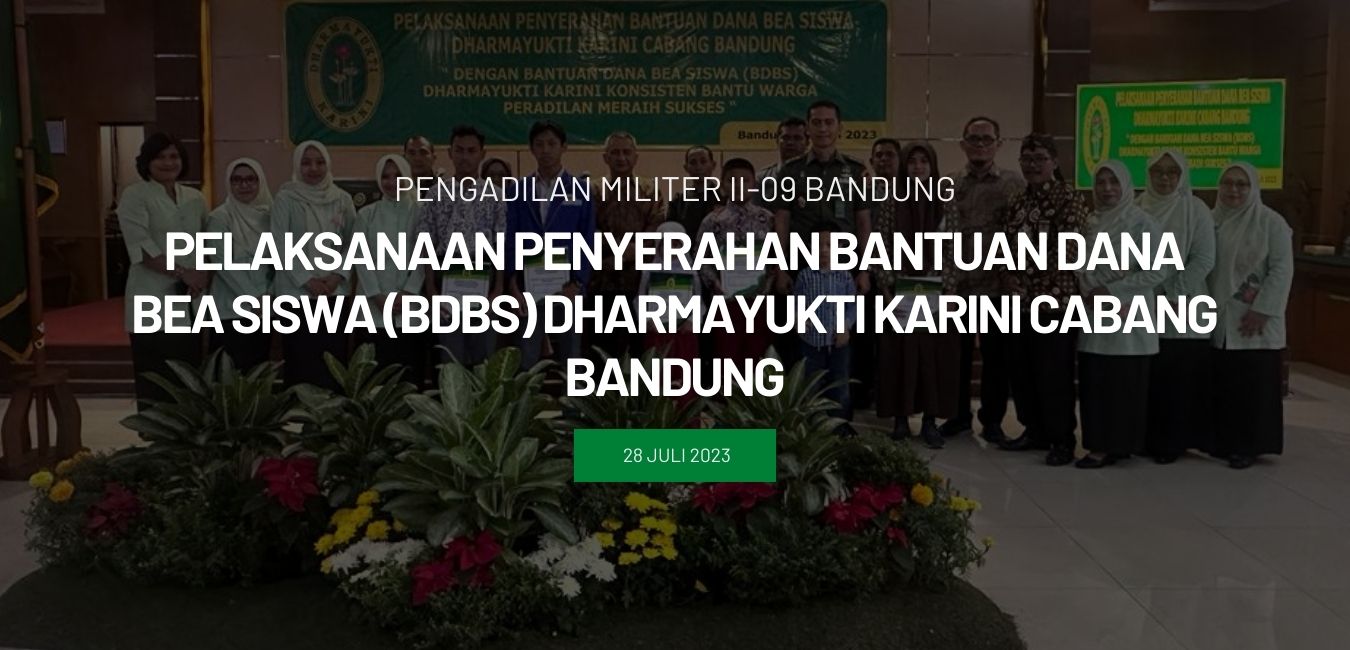 Pelaksanaan Penyerahan Bantuan Dana Beasiswa Dharma Yukti Karini Cabang Bandung, dihadiri oleh seluruh anggota Pengurus DYK Cabang Bandung