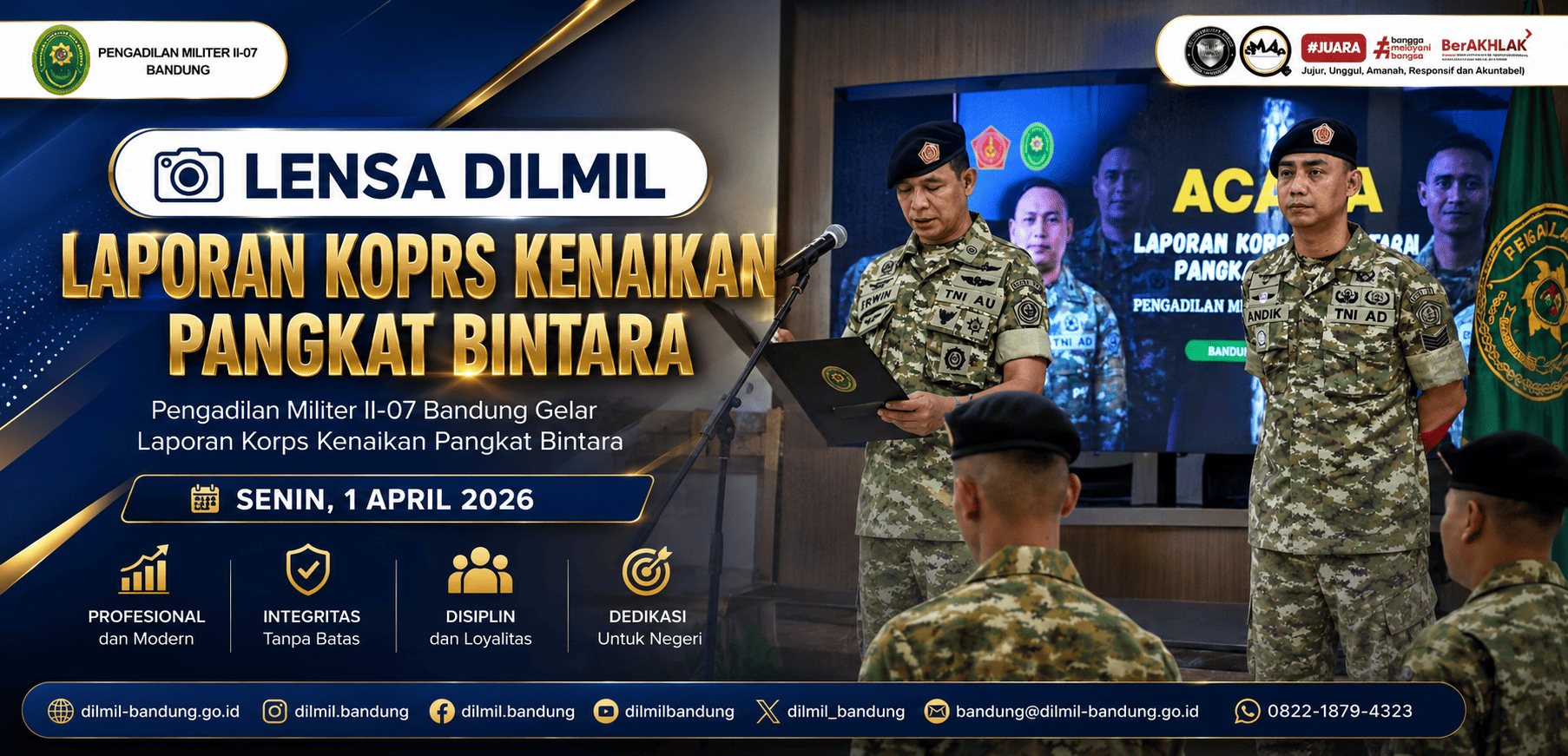 Laporan Korps Kenaikan Pangkat bagi personel Bintara Tinggi 1-4-2026