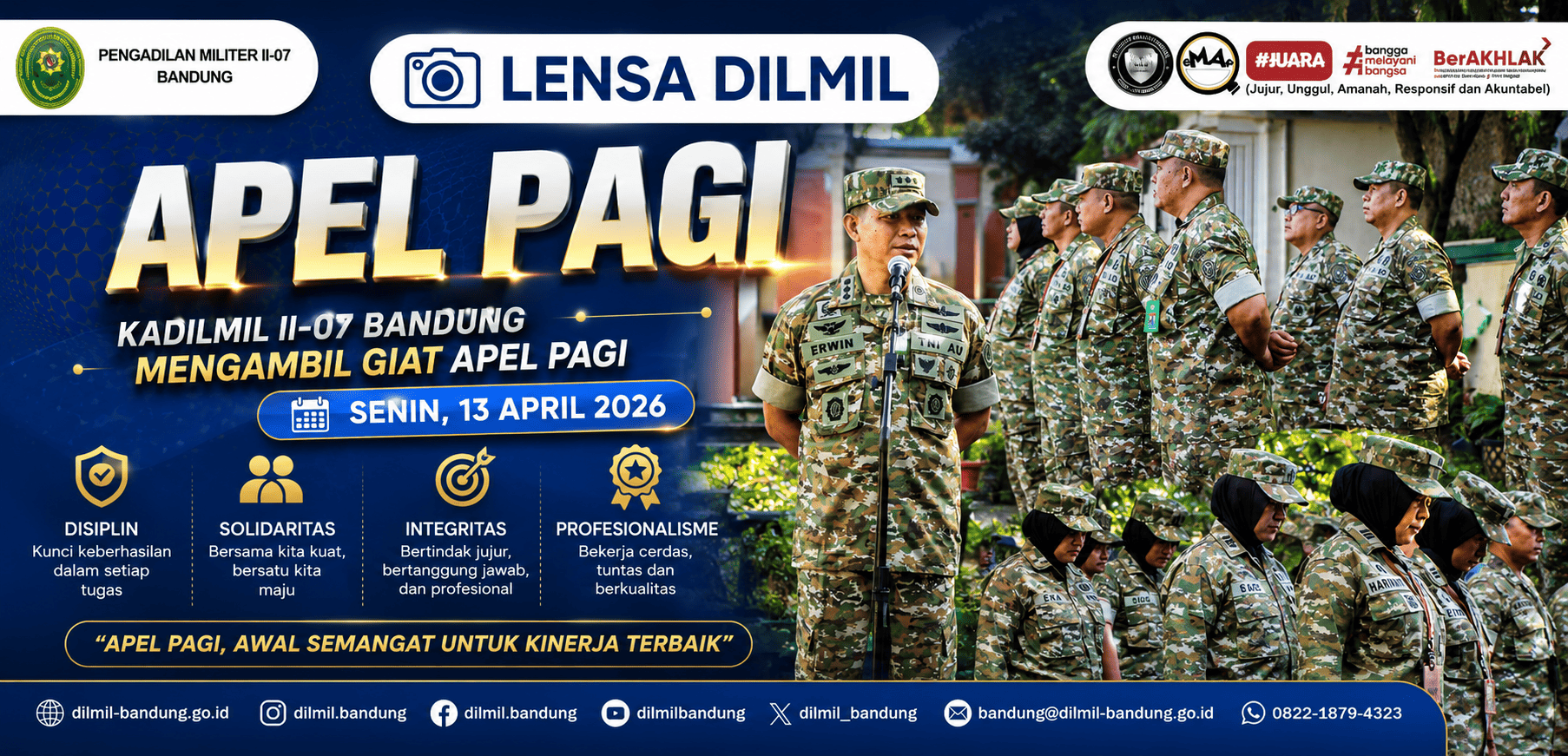 APEL PAGI OLEH KADILMIL II-09 BANDUNG