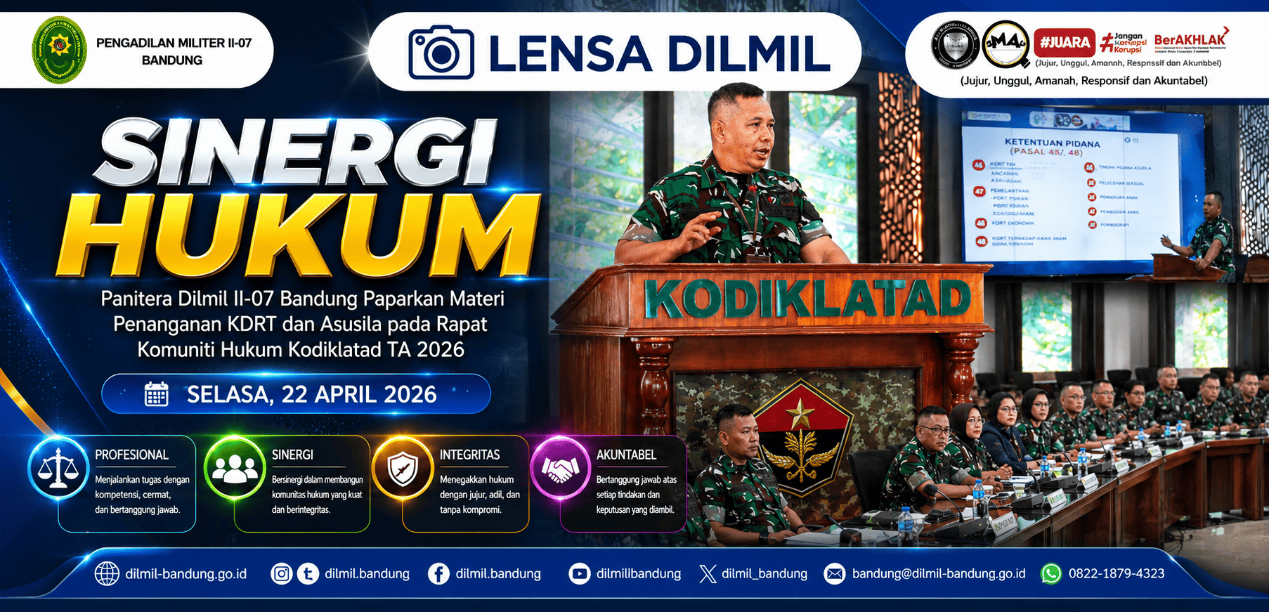 PENYULUHAN HUKUM OLEH PANITERA DILMIL II-07 BANDUNG DI SATJAR KODIKLATAD TA 2026