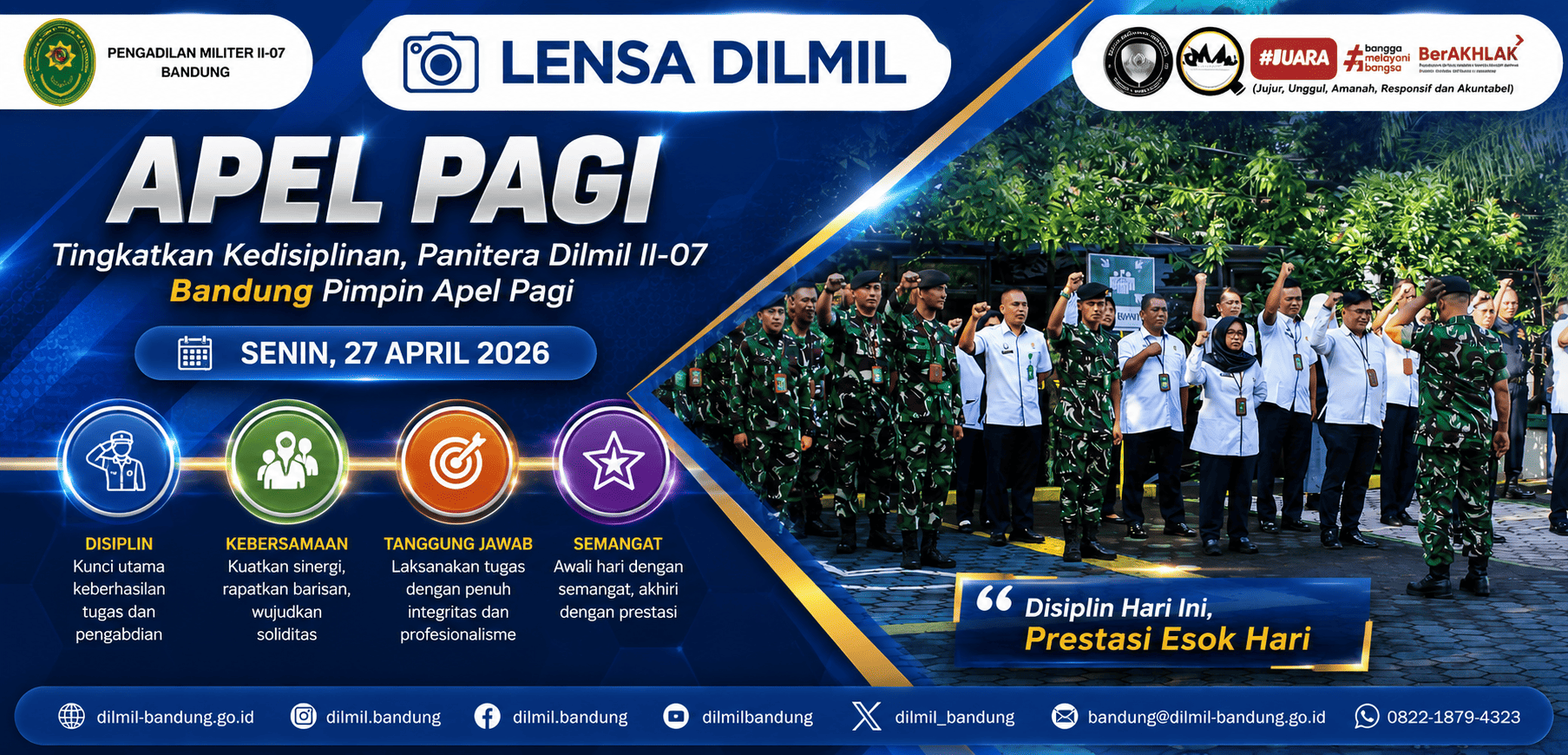 APEL PAGI OLEH PANITERA DILMIL II-07 BANDUNG