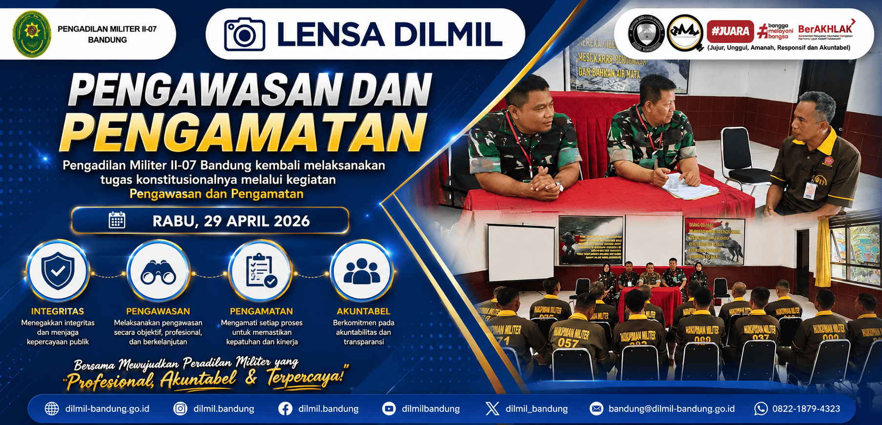 PELAKSANAAN HAKIM PENGAWASAN DAN PENGAMATAN (KIMWASMAT) KE LEMASMIL CIMAHI SEMESTER I TAHUN 2026