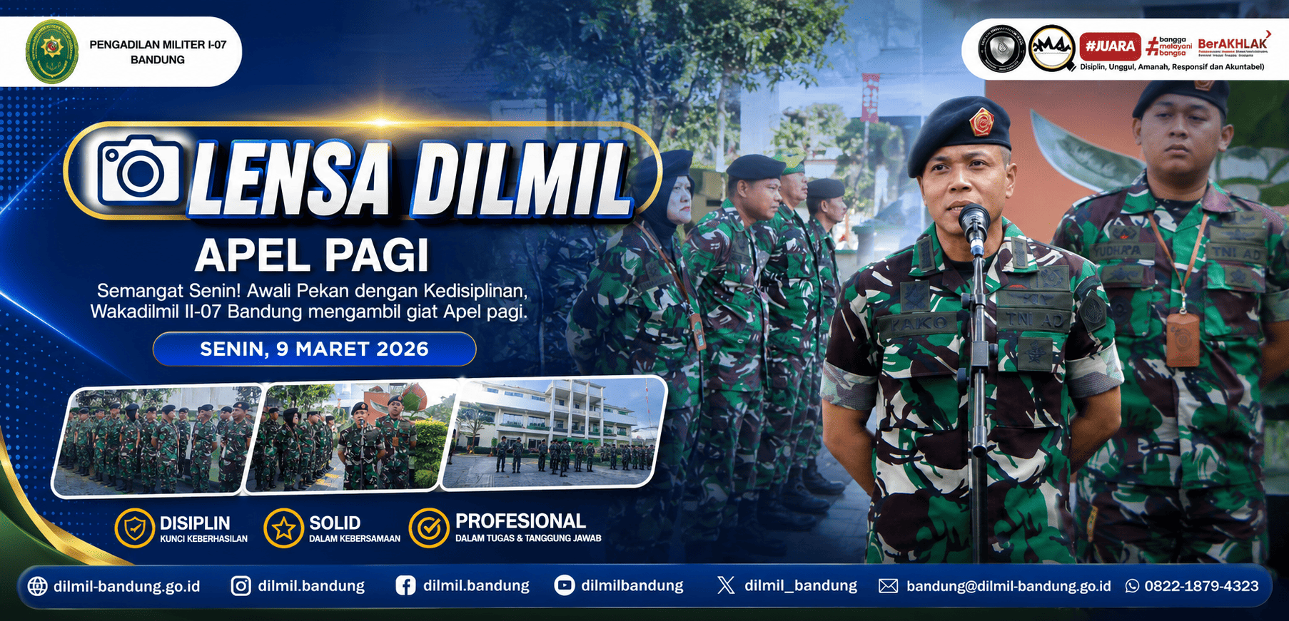 APEL PAGI OLEH WAKADILMIL II-09 BANDUNG