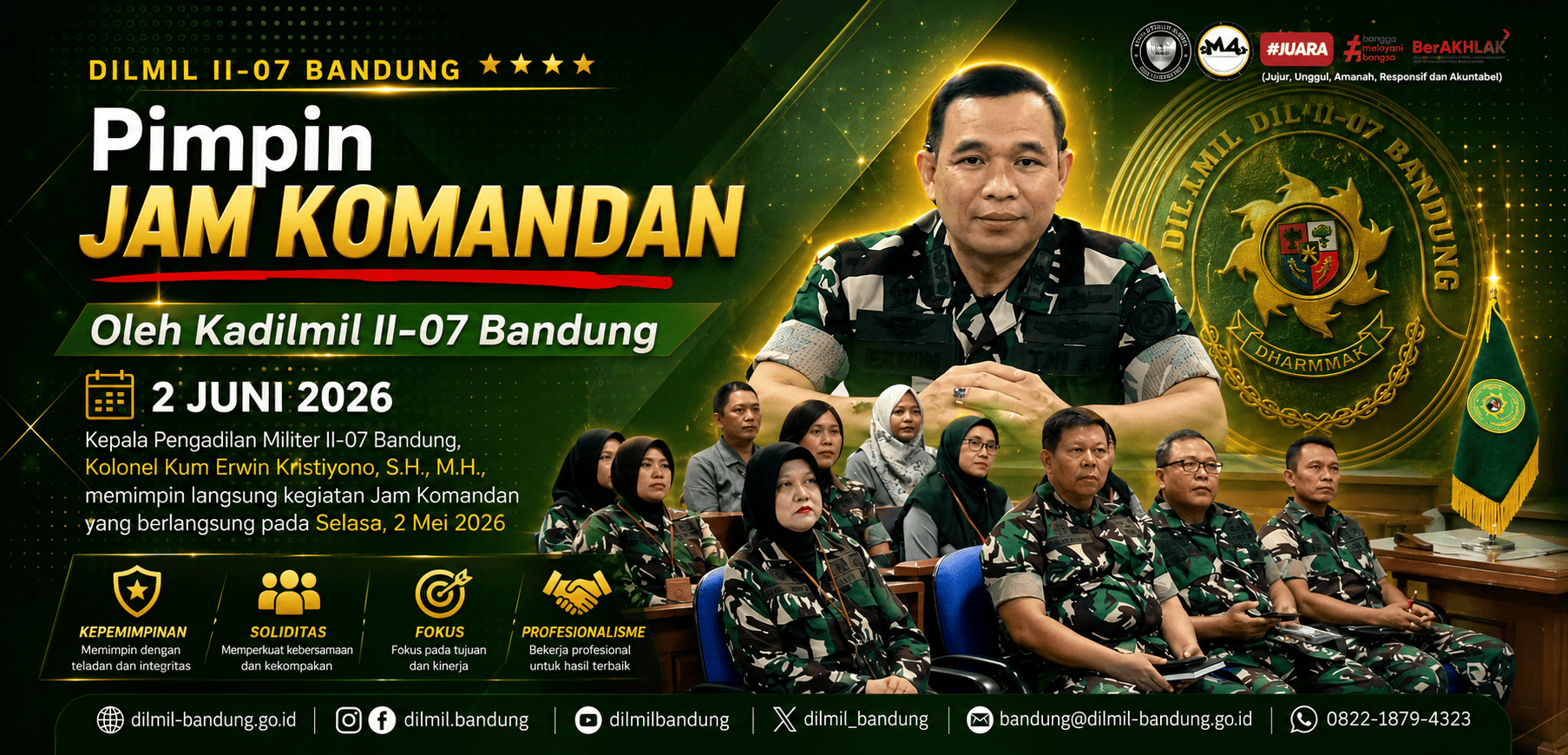 JAM KOMANDAN OLEH KADILMIL II-09 BANDUNG