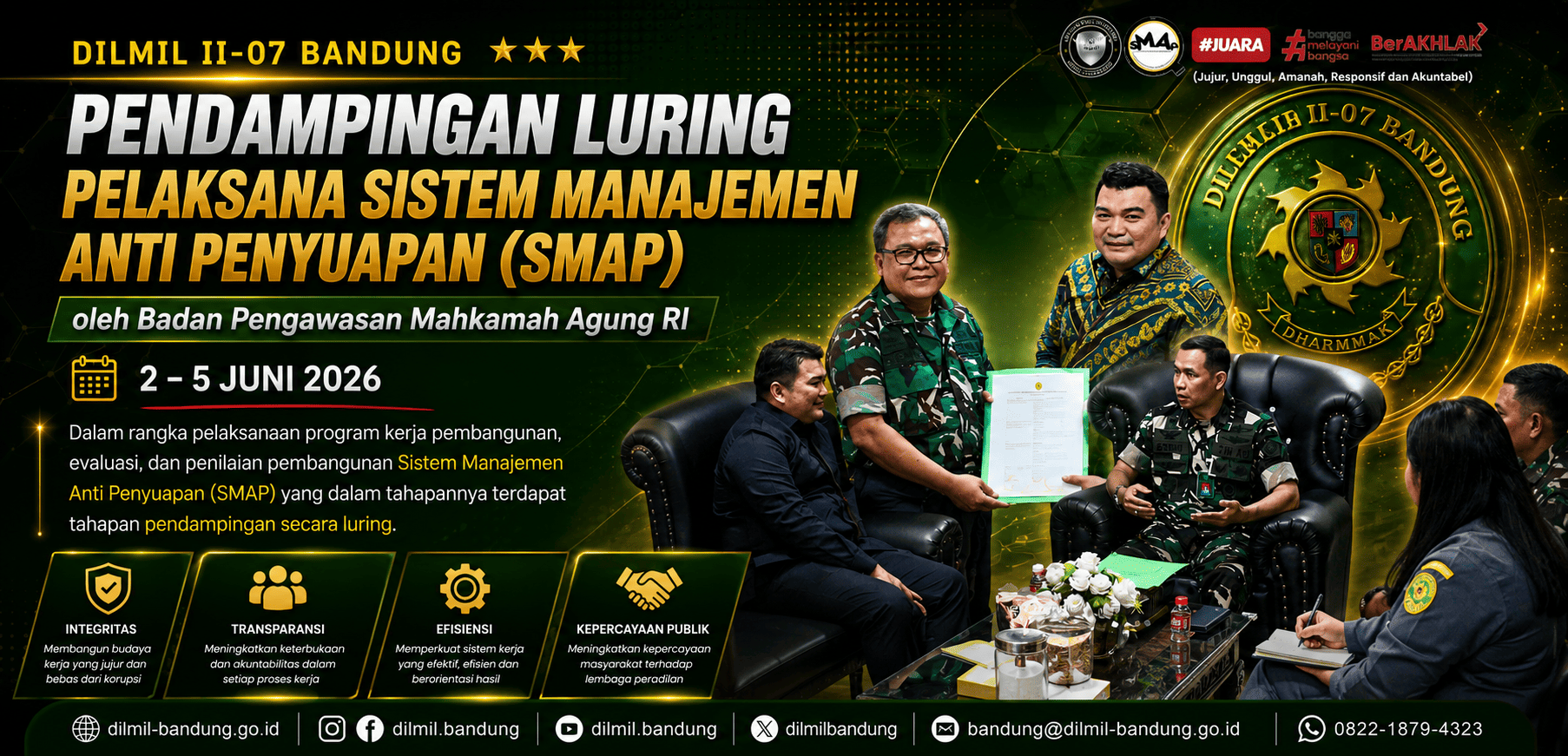 PENDAMPINGAN LURING PELAKSANAAN SISTEM MANAJEMEN ANTI PENYUAPAN OLEH BAWAS MARI